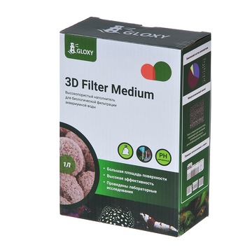 Высокопористый наполнитель для биологической фильтрации воды Gloxy 3D Filter Medium, 1л